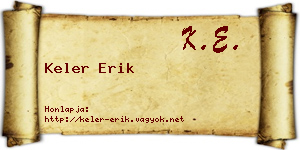 Keler Erik névjegykártya