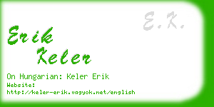 erik keler business card